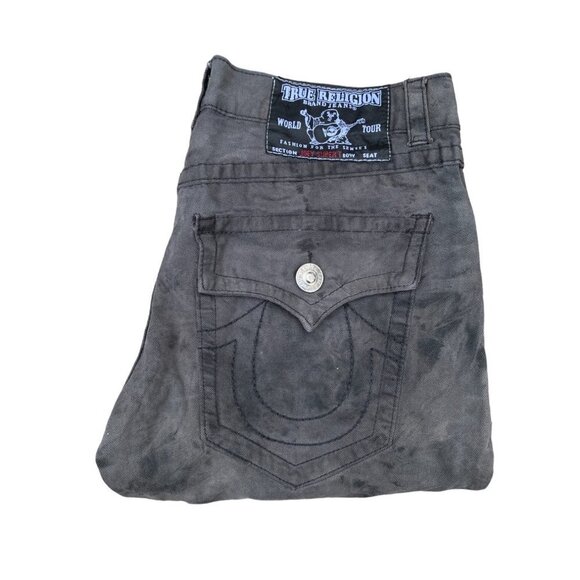VINTAGE True Religion Jeans Size 36 JOEY SUPER T Gray Camo - Picture 9 of 11